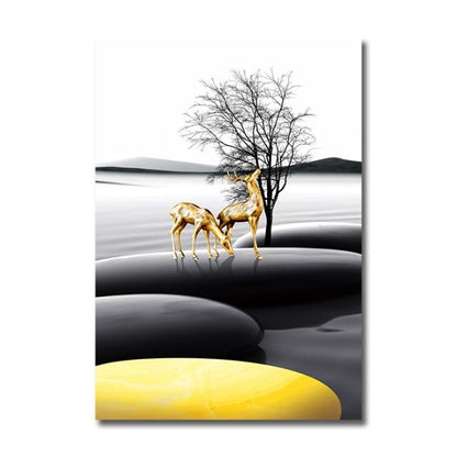 Tableau Scandinave Noir et Blanc Paysage