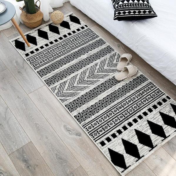 Tapis Scandinave Géométrique Noir et Blanc